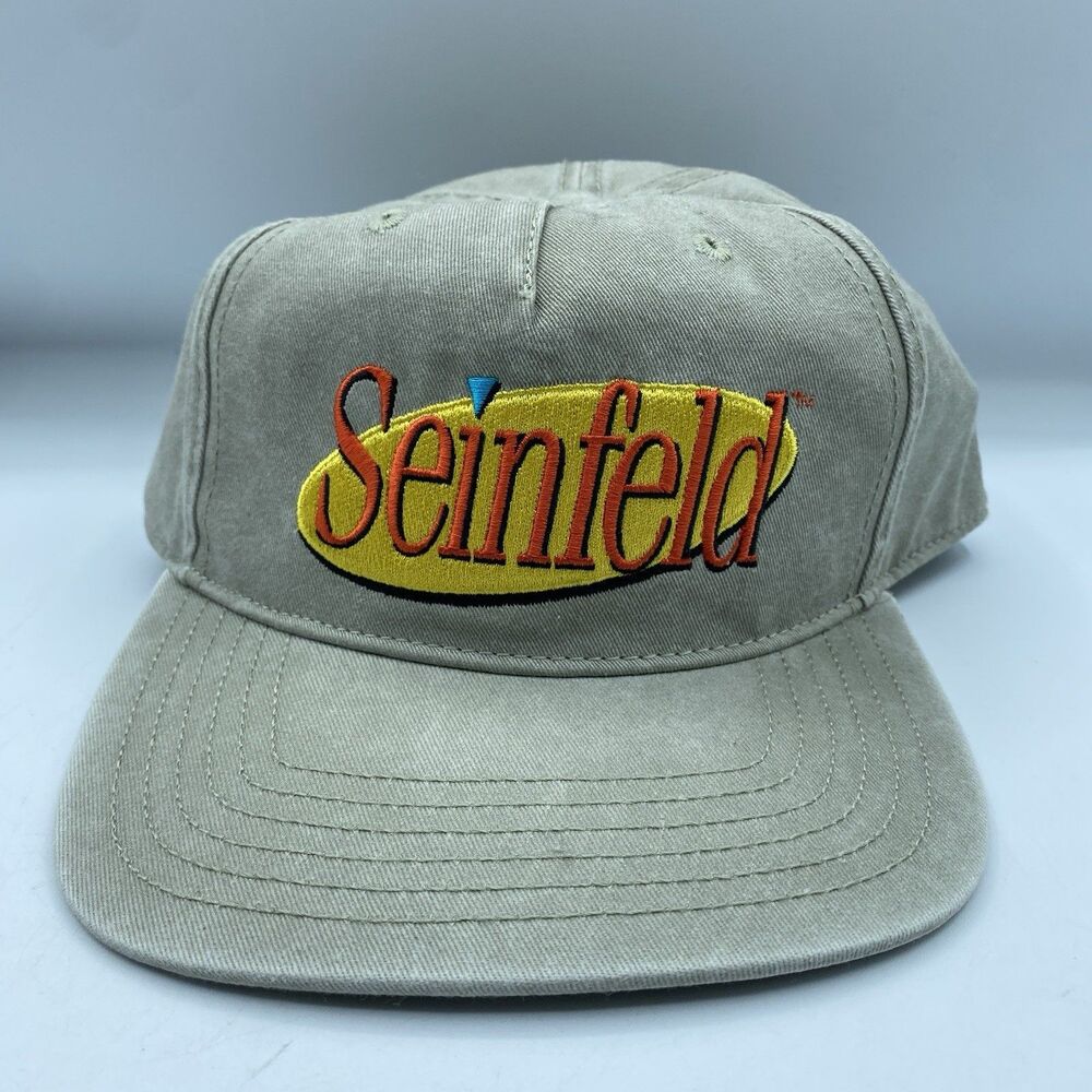 Seinfeld Hat Adult OSFA Snapback Beige Baseball Cap TV Sitcom Comedy NWOT